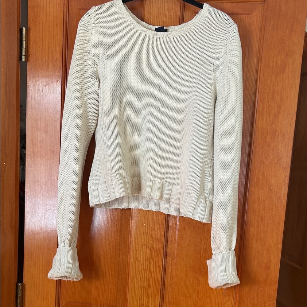 Cream 100% Cotton Knit Sweater